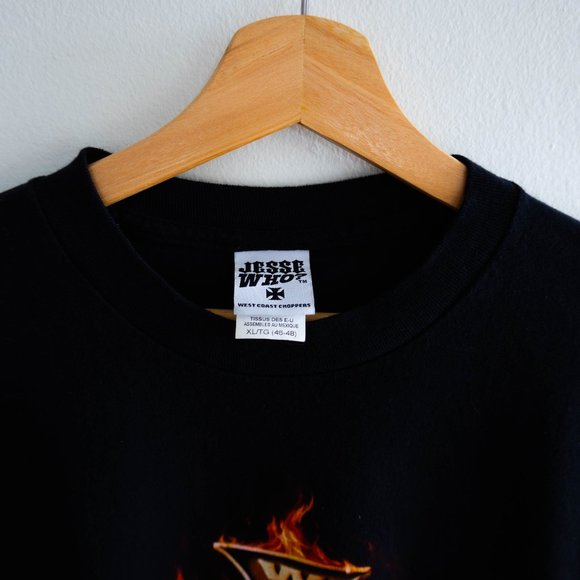 Vintage West Coast Choppers Long Beach Black Print Tee Made in USA - Picture 5 of 5